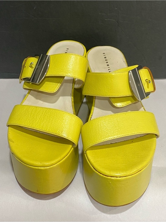 Simon Miller Shoes - Simon Miller Yellow Leather Coaster Platform Sandals – Buckle Accent – Size 7